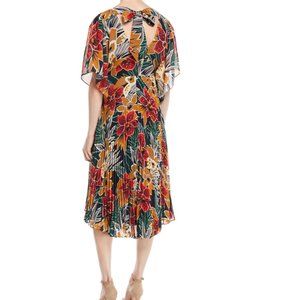 Club Monaco Zorbina Pleated Floral Midi Dress (Size 6)